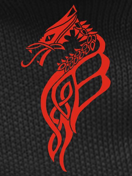 Grand dragon celtique rouge