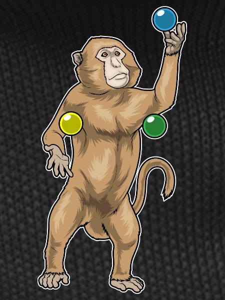 Monkey juggler juggling