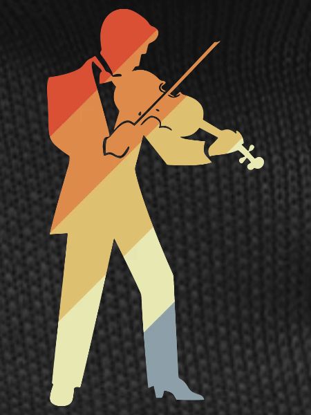 Retro Violin Player Graphic