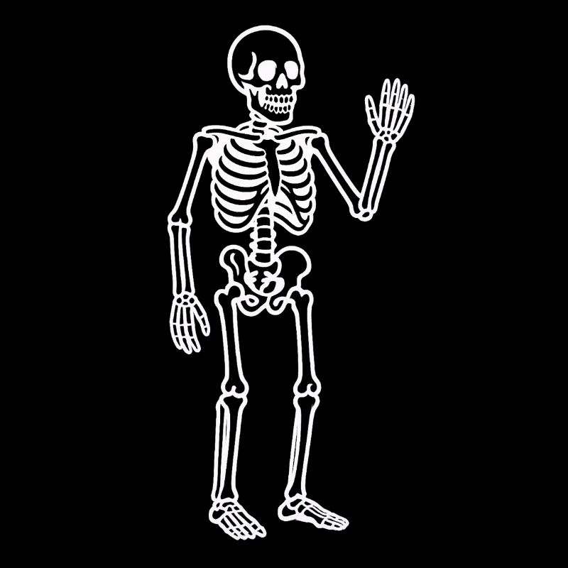 Skeleton silhouette in black and white
