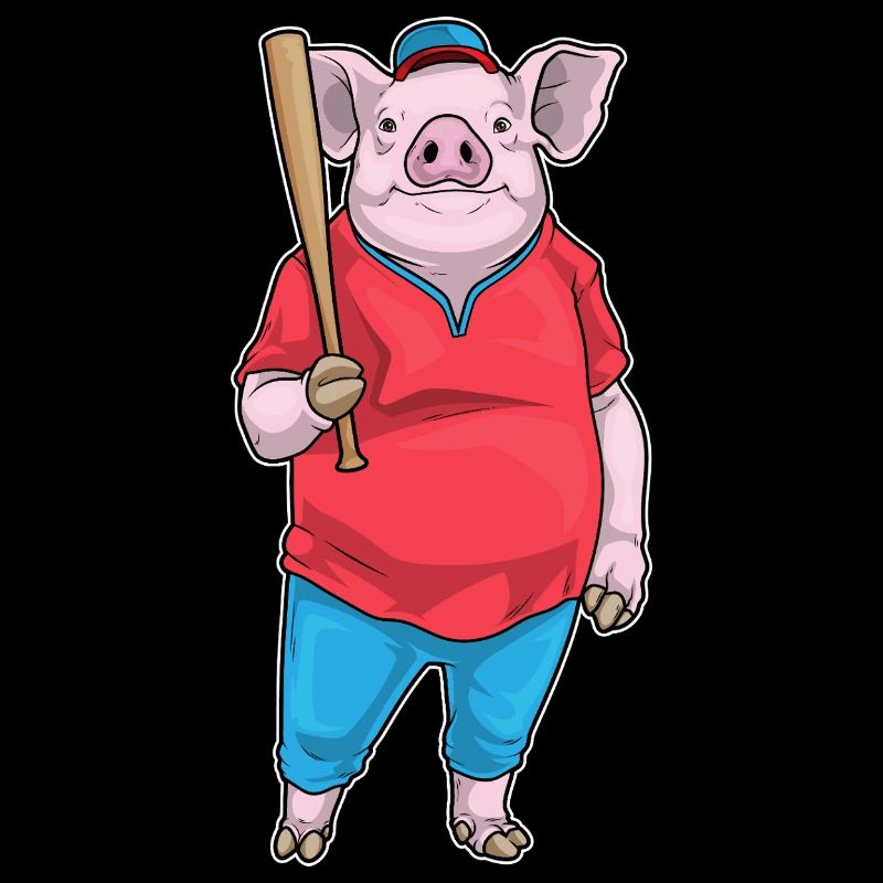 Schwein Baseball Baseballschläger