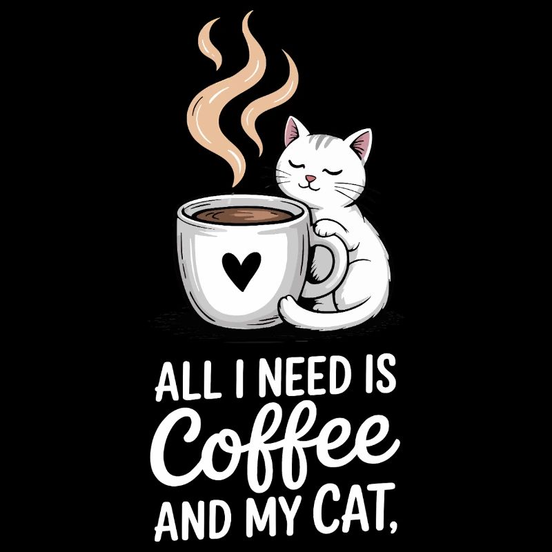 All I Need Coffee And Cat Quote
