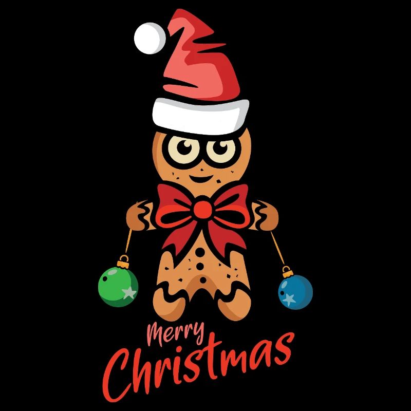 Gingerbread man with Christmas hat