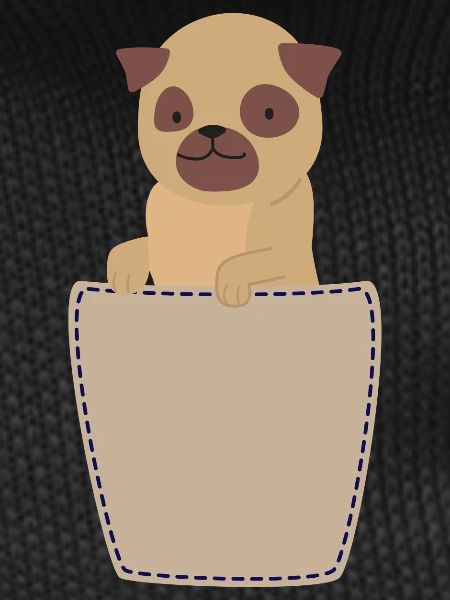 Breast pocket with pug