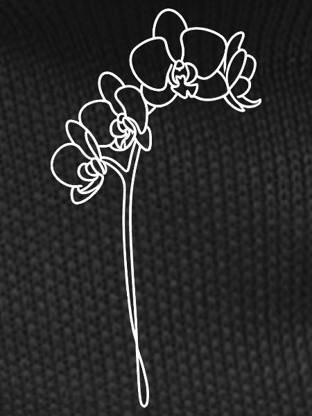 Orchid lines in white