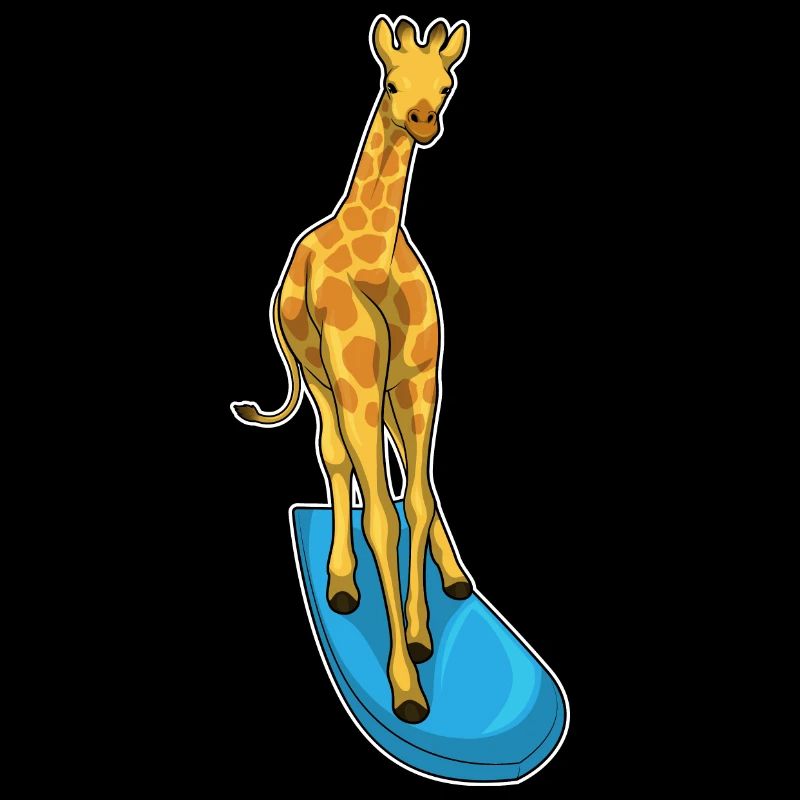Été de surf sur la planche de surf girafe