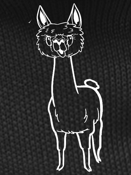 Funny cartoon alpaca