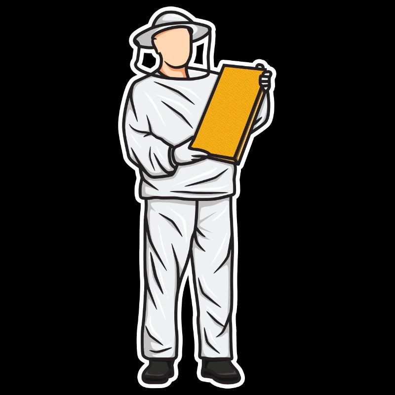 Funny beekeeper kid