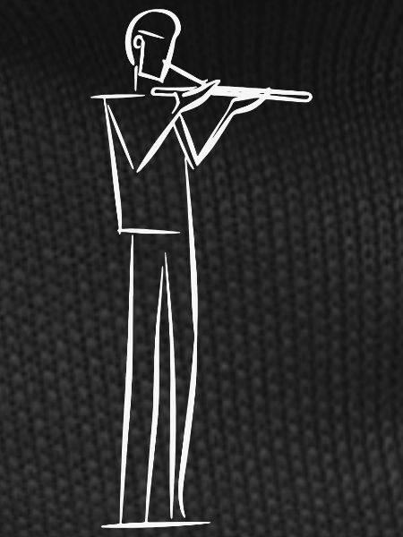 Flautist Line Art