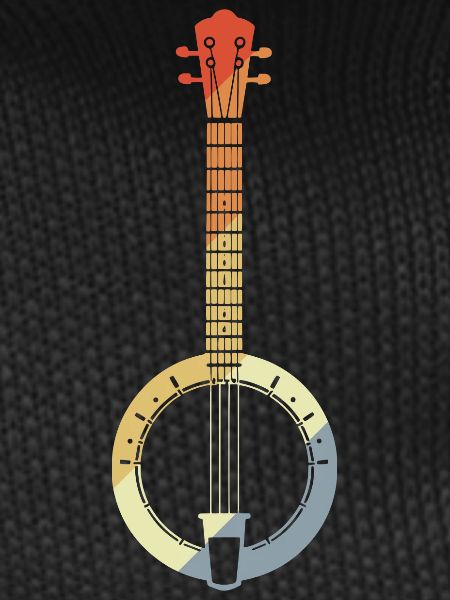 Retro Banjo Drawing