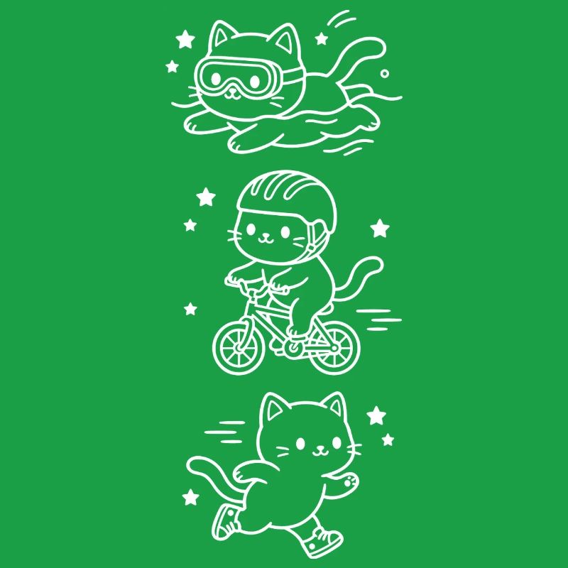 Triathlete Kawaii Cats