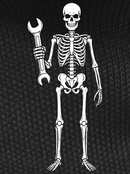 Skeleton Mechanic with Wrench