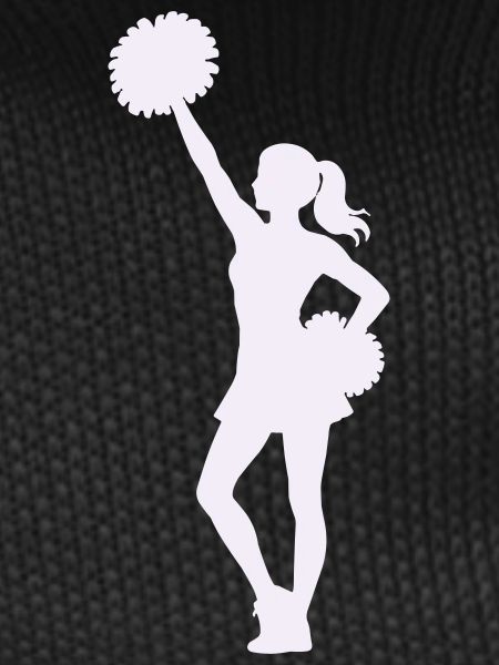 Cheerleading silhouette with pompoms