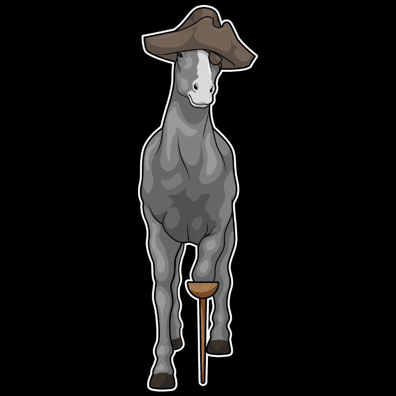 Cheval Pirate Jambe de bois
