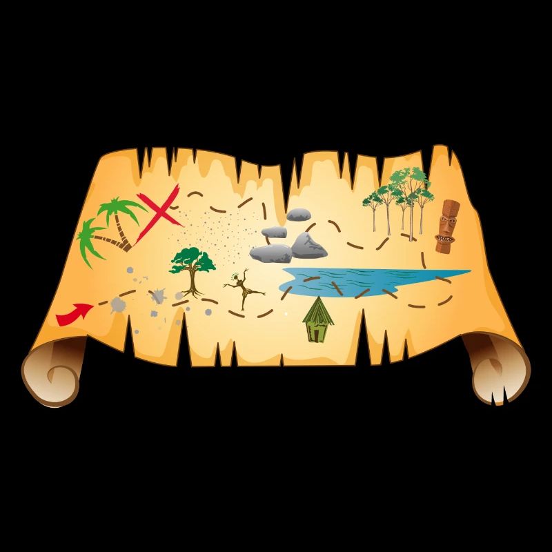 old treasure map on antique parchment