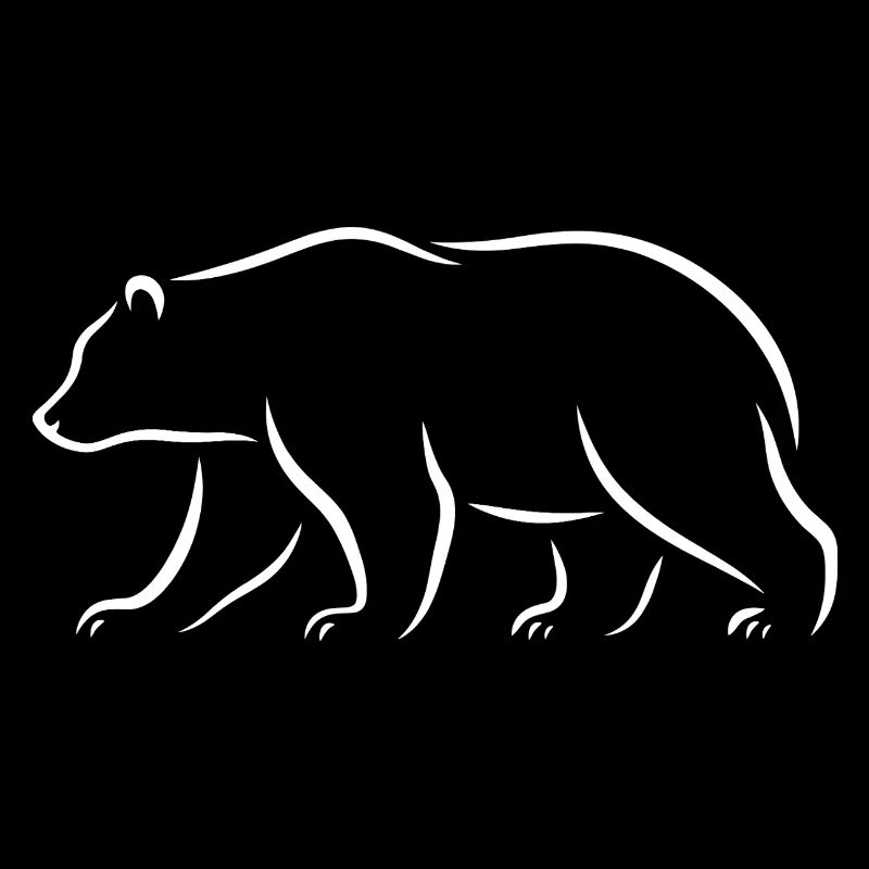 Bear Silhouette Minimal – Powerful Wild Animal