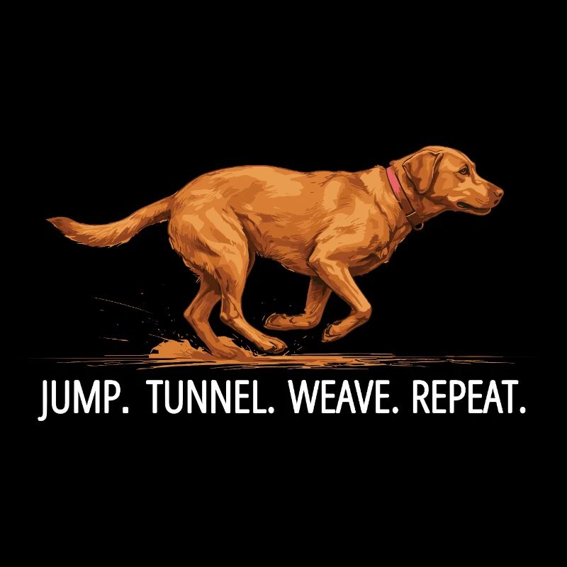 Répétition du tunnel de saut du Labrador Agility