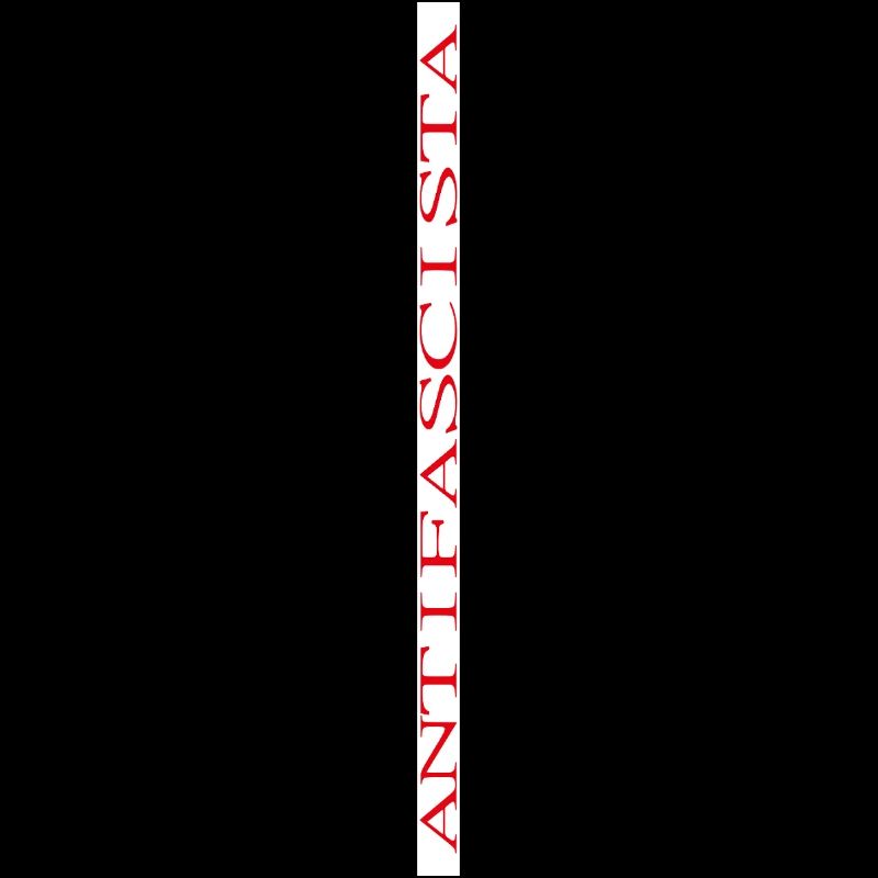 Lettrage antifasciste sur fond blanc vertical
