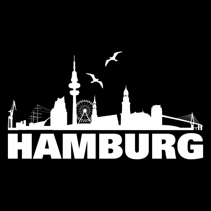 Hambourg silhouette - blanc