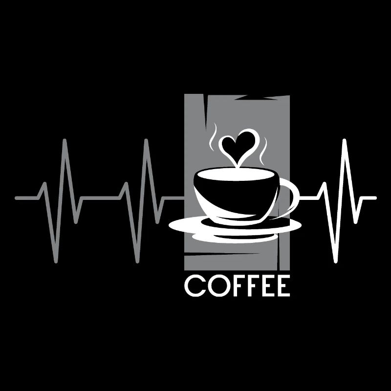 pulse coffee heartbeat café illustration icon