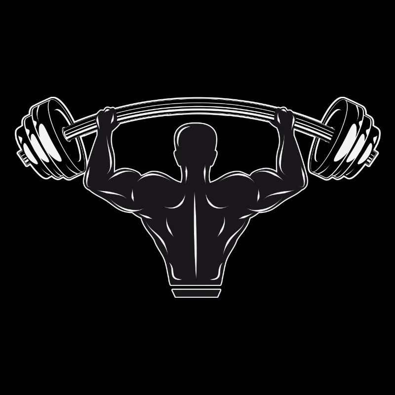 Haltère à la main - bodybuilder avec poids