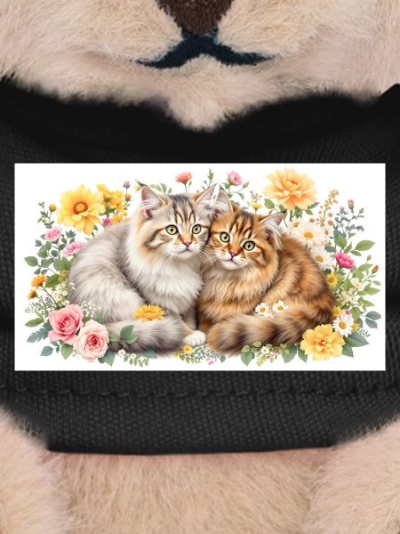 Pastel cats in spring bloom