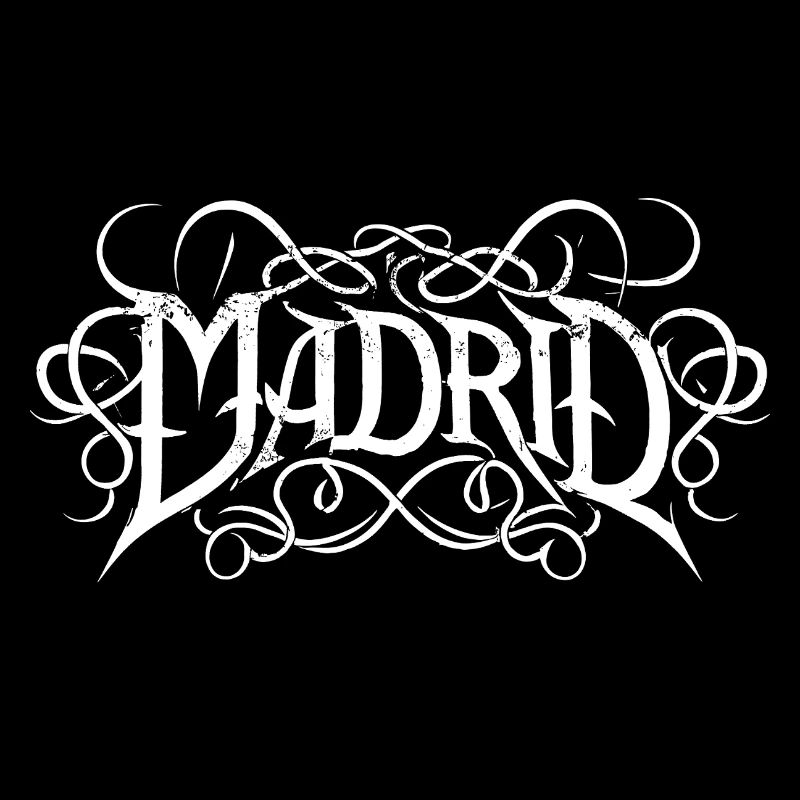 Madrid heavy metal headbanger typography