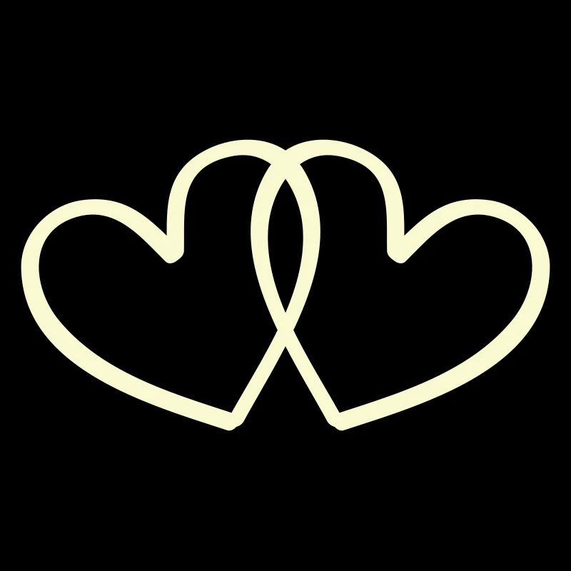 Two Entwined Hearts Line Art
