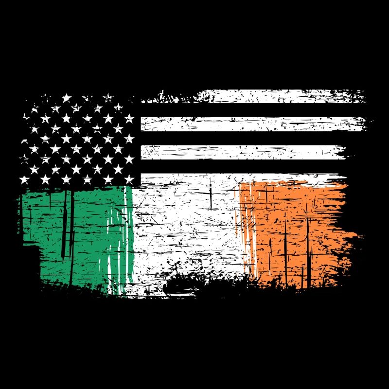 Drapeau irlandais avec étoiles