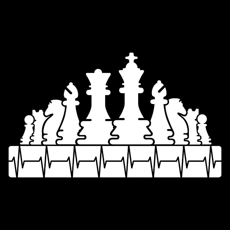 Heartbeat Échiquier Pièces d’échecs Symbole Logo