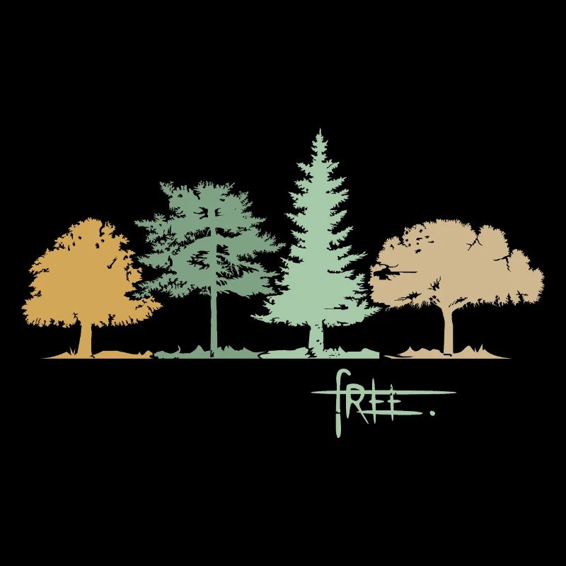 Arbre de la forêt, Nature libre, Forêt mixte, Illustration d’automne
