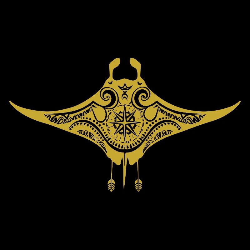 Stammes-Maori Polynesischer Stachelrochen Matau Mantarochen