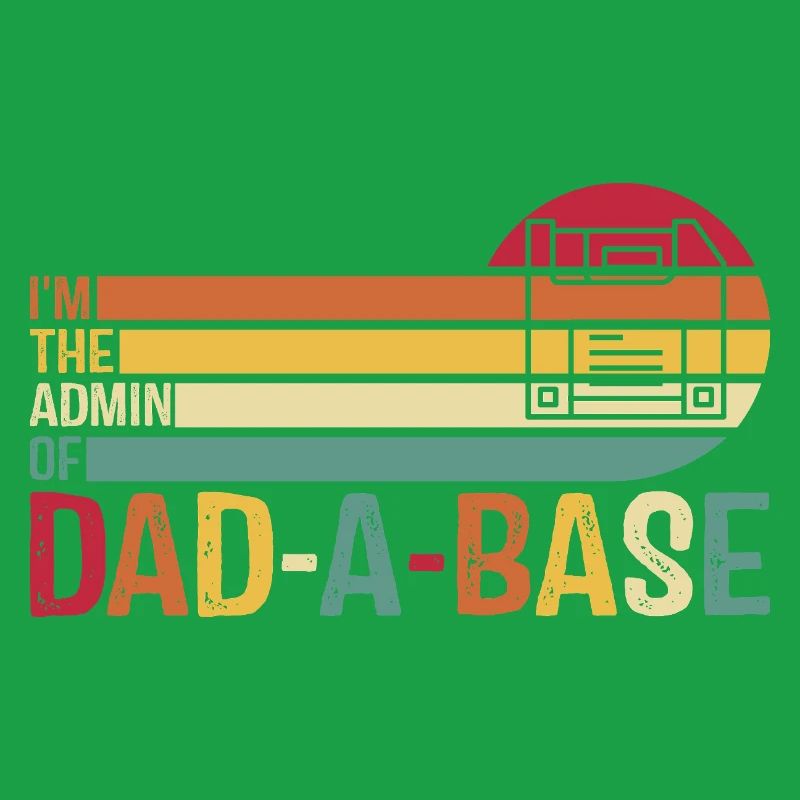 Retro Dad-A-Base Sunset Illustration