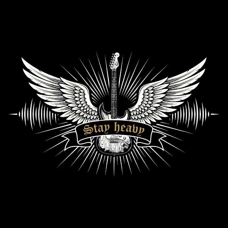 Guitare Stay Heavy – Conception de piano à queue Rock & Metal