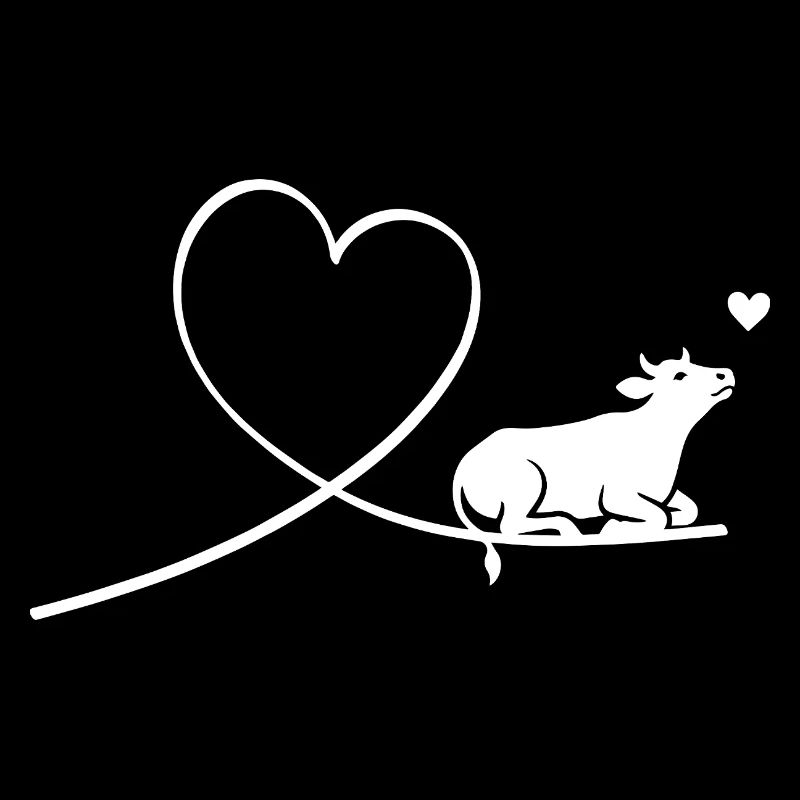 Kuh mit Herz Silhouette Tierschutz Vegan