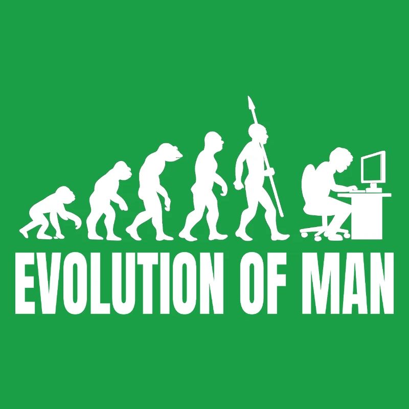 Programmierer Computerfreak Evolution Retro