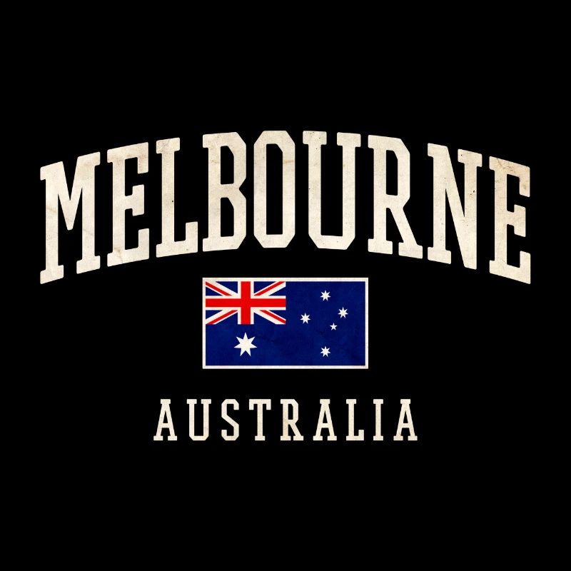 Melbourne, Australie, Design avec drapeau