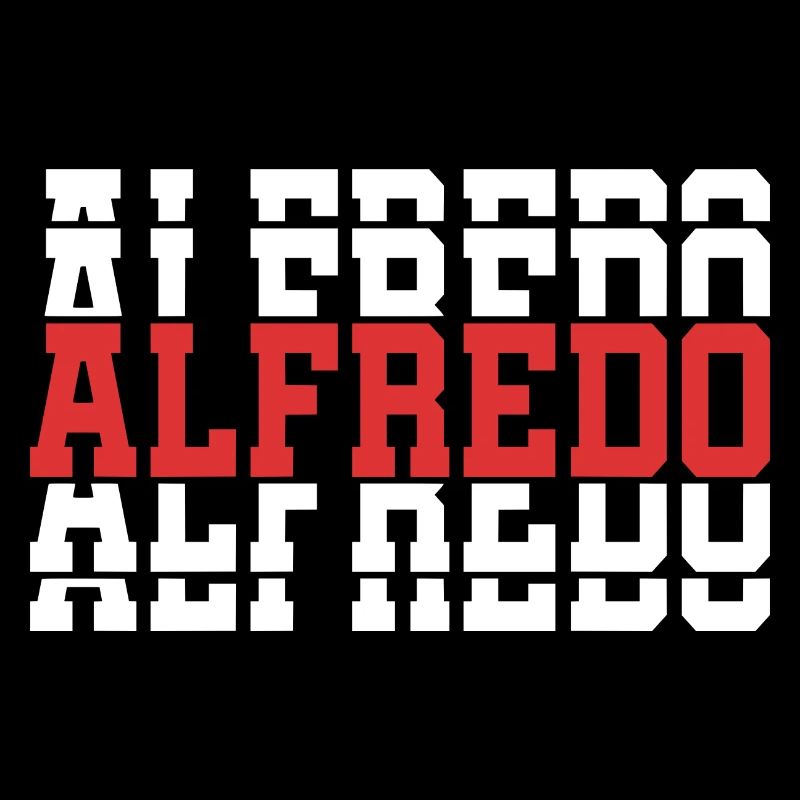 Alfredo t-shirt stacked text gift idea