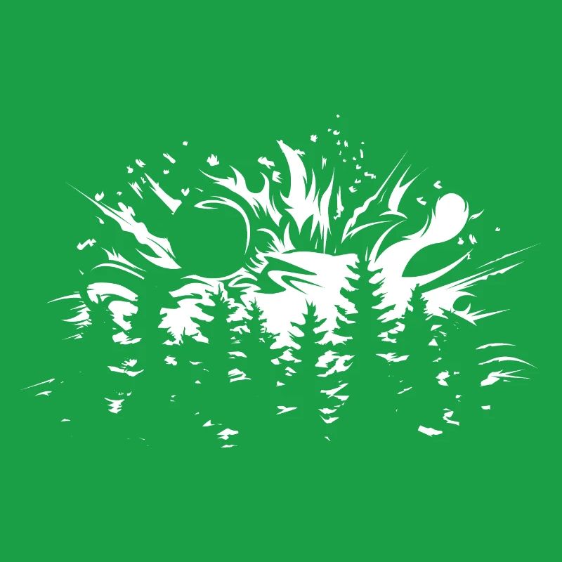 forêt lune explosion arbre nature illustration logo