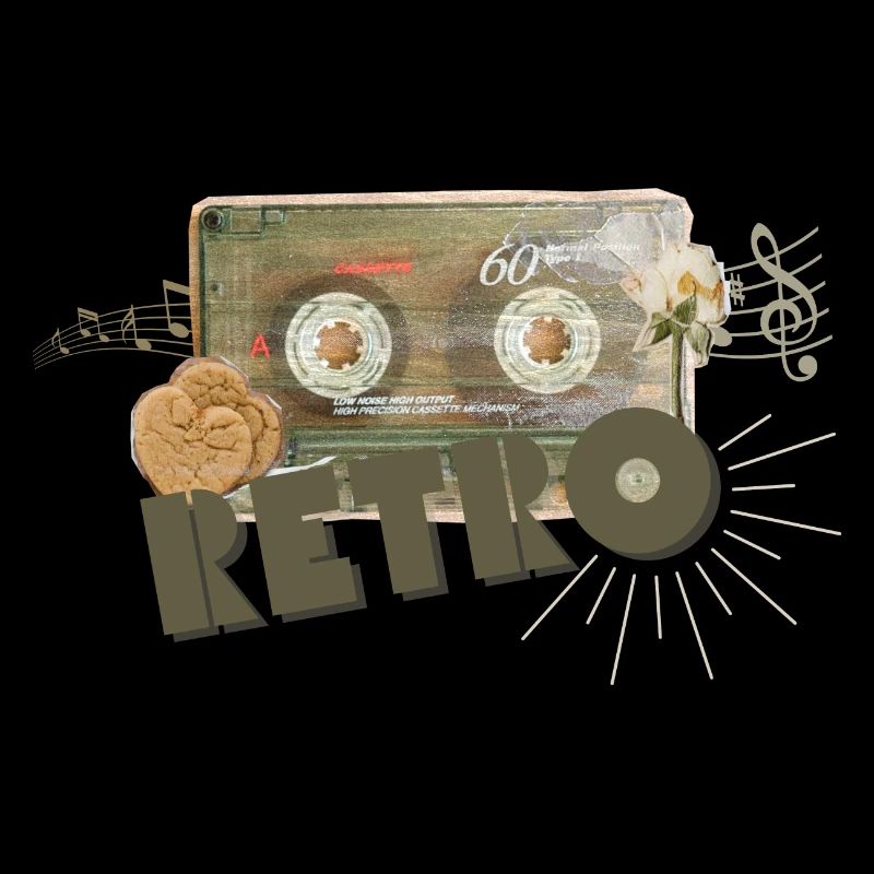 Collage de cassettes rétro
