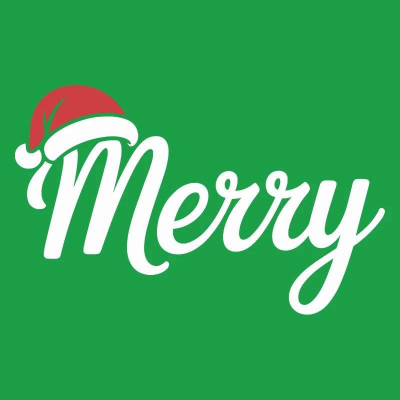 Merry Christmas Script with Santa Hat