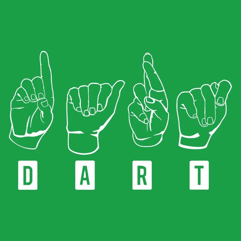Dart,Darts,Dart-Gebärdensprache_Weiß