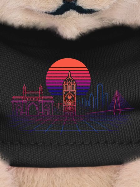 Neon Synthwave City Skyline - Mumbai