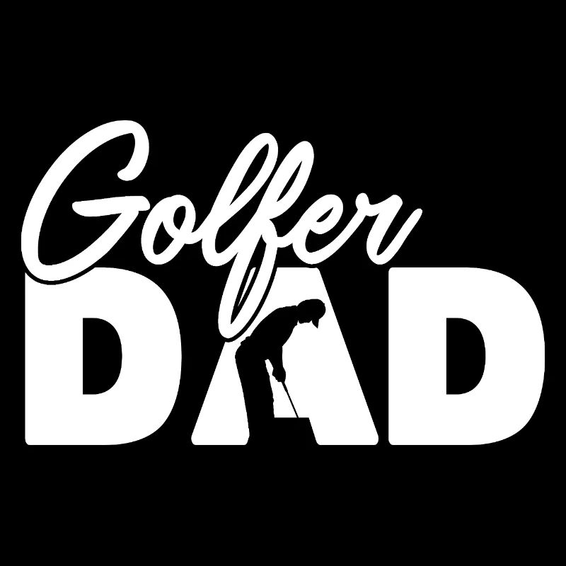 Golfer Dad Vintage Silhouette Golfing Father