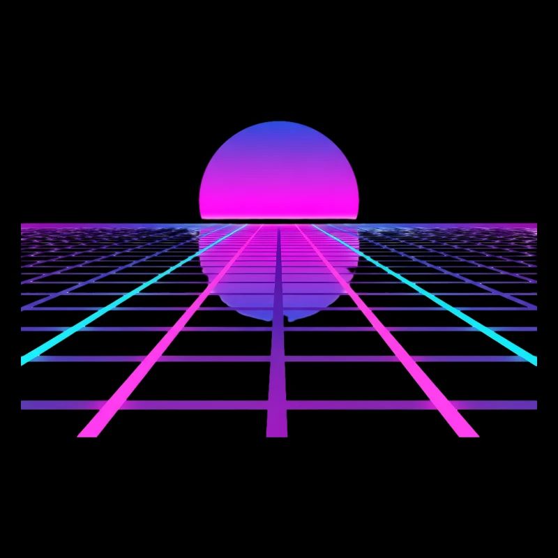 80s Retro Sunset Neon Horizon Gamer