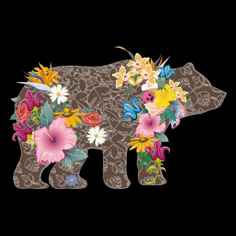 A bear with flowers