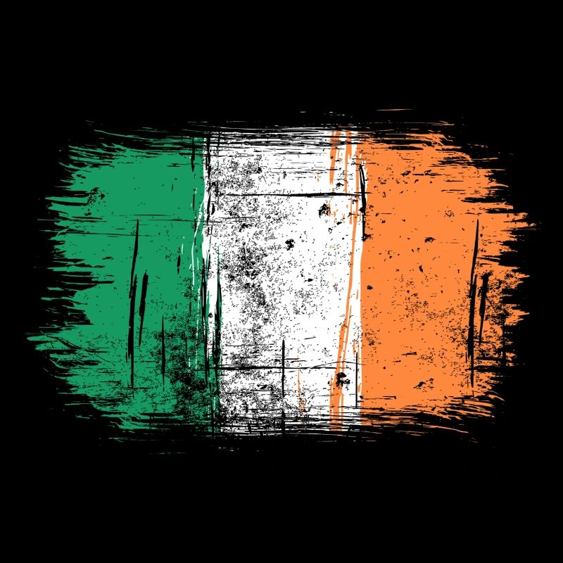 Irish Flag Brushstroke Print