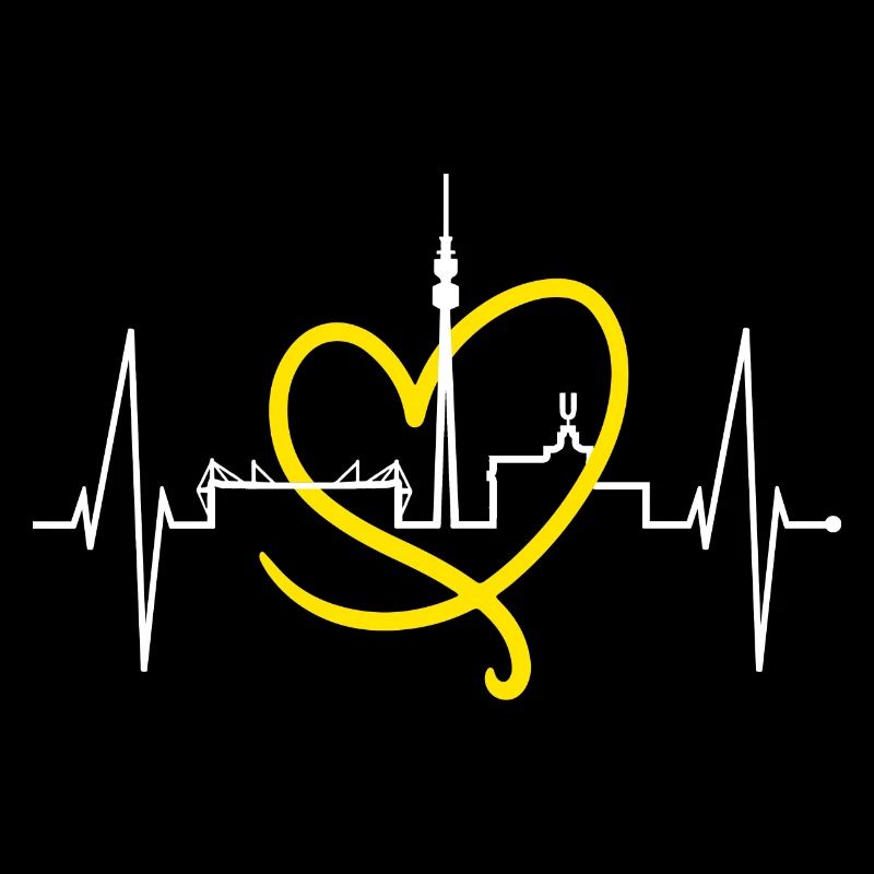Dortmund Skyline Heartbeat Stadium Fan Dortmunder
