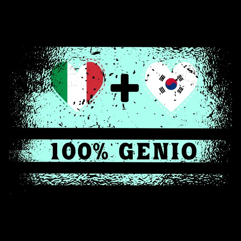 Italie et Corée du Sud 100% drapeau brillant