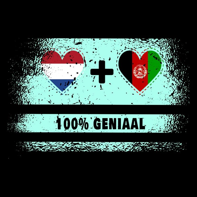 Afghanistan et Pays-Bas 100% Genius flag